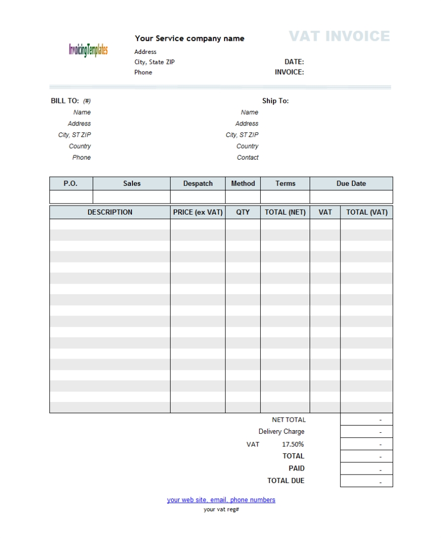 Free Template For Invoice For Services Rendered * Invoice Template Ideas