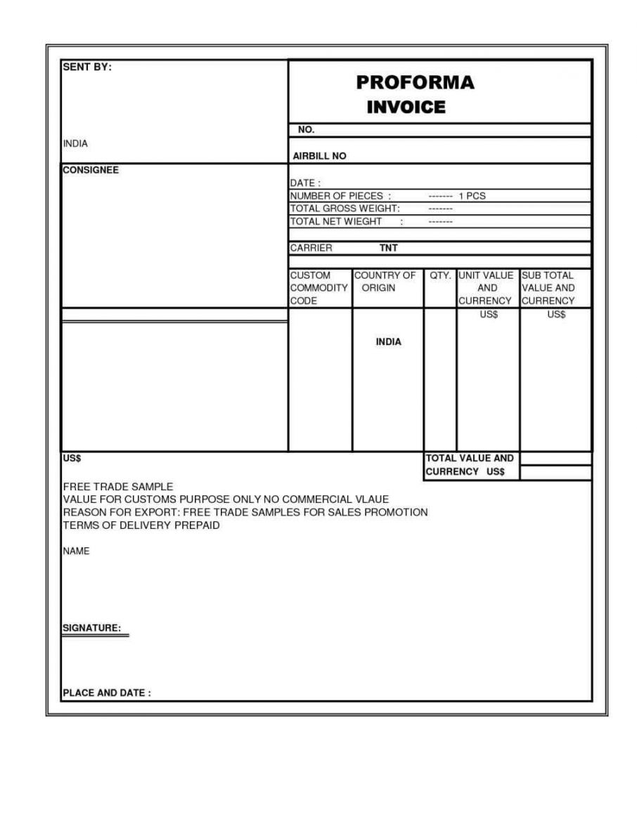 Proforma Tax Invoice Invoice Template Ideas