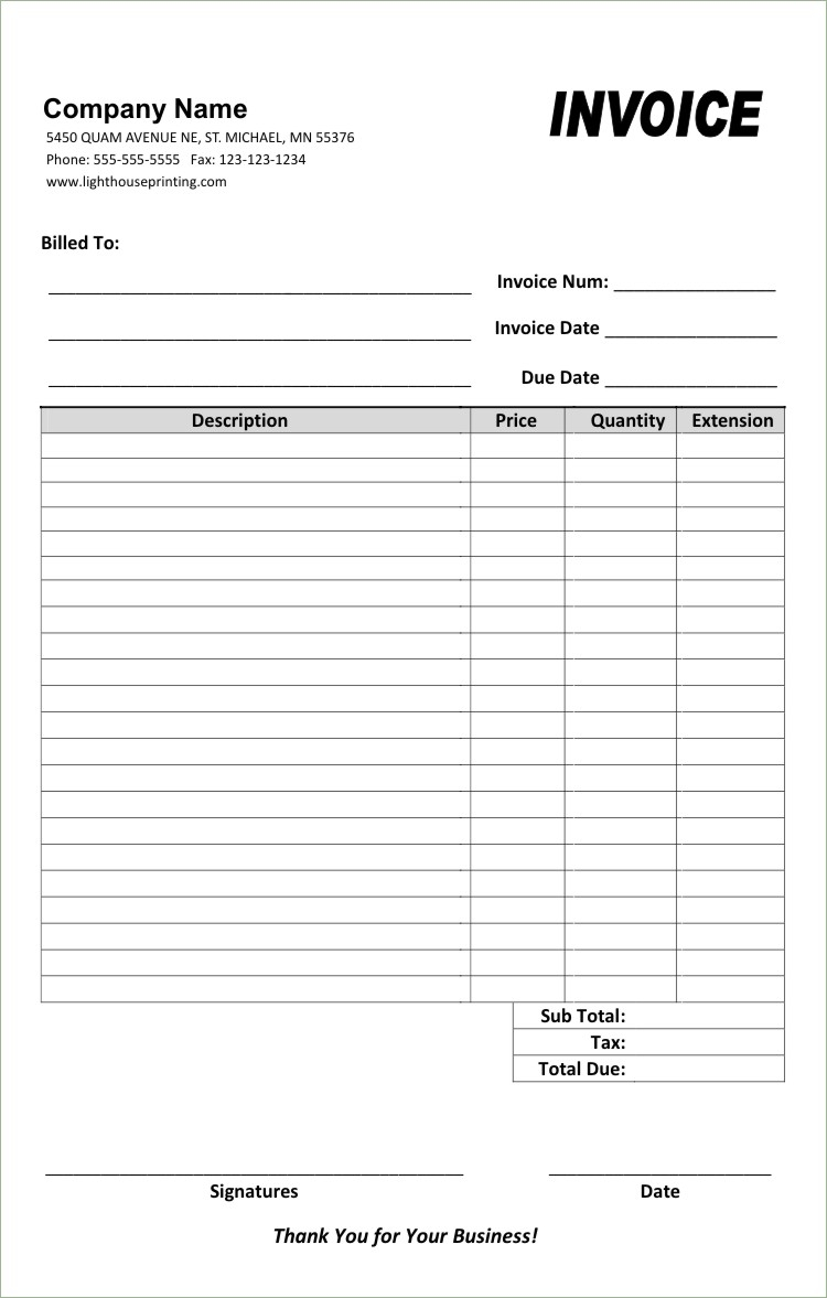 carbonless invoice templates half page size small invoice template