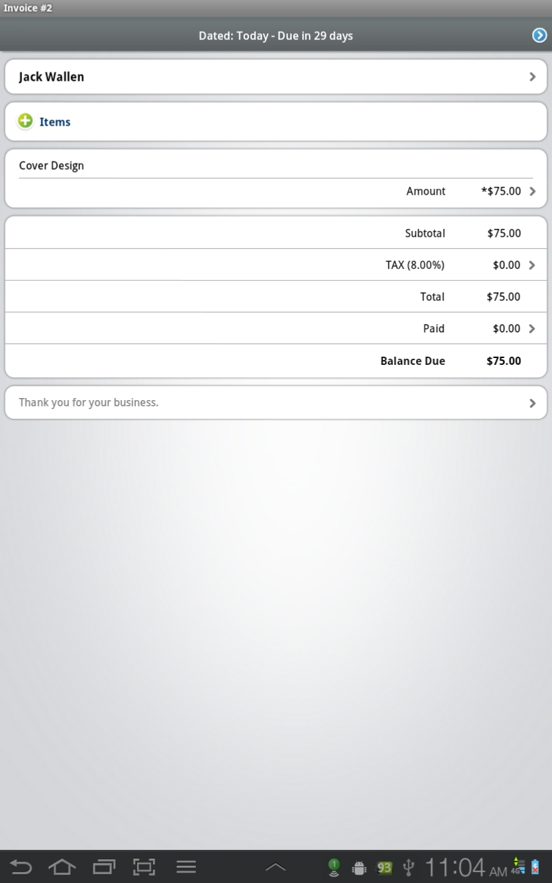 create quick and professional invoices from your tablet with invoice to go app