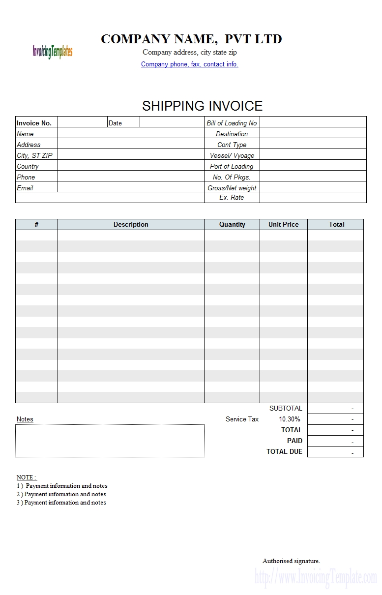 free shipping invoice template 1 shipping invoice example