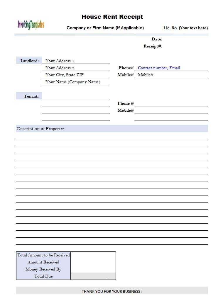 house rent receipt template houses and appartments information cash invoice template excel