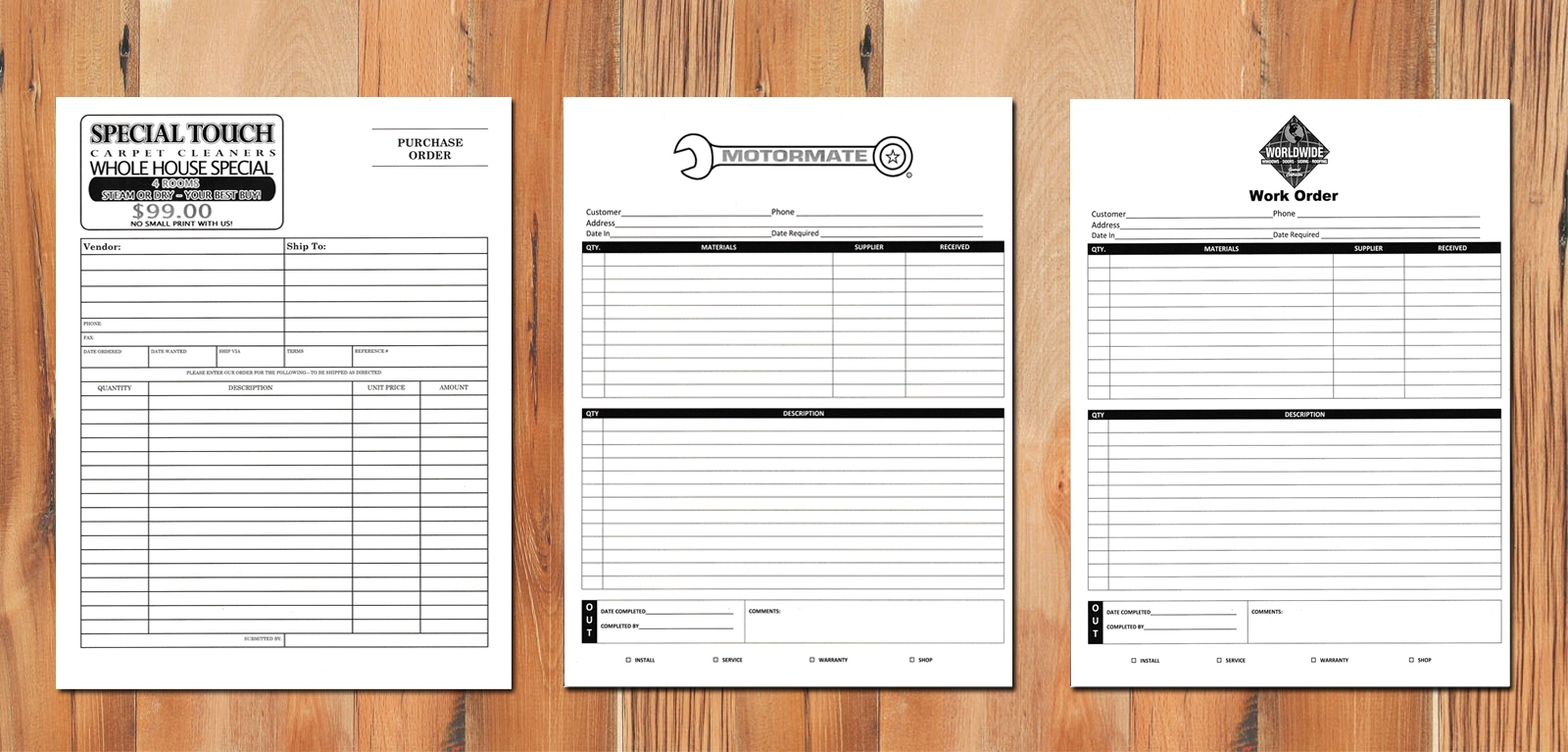 3 part invoices carbonless custom printed invoice books