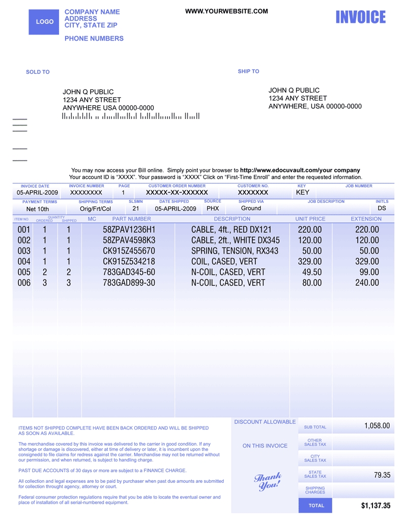 advanced infosystems ais custom invoice sample custom invoice template