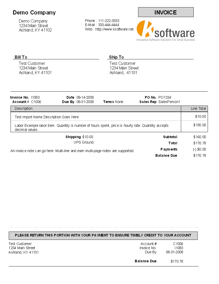 example of an invoice billing software amp invoicing software for your business example 850 X 1100