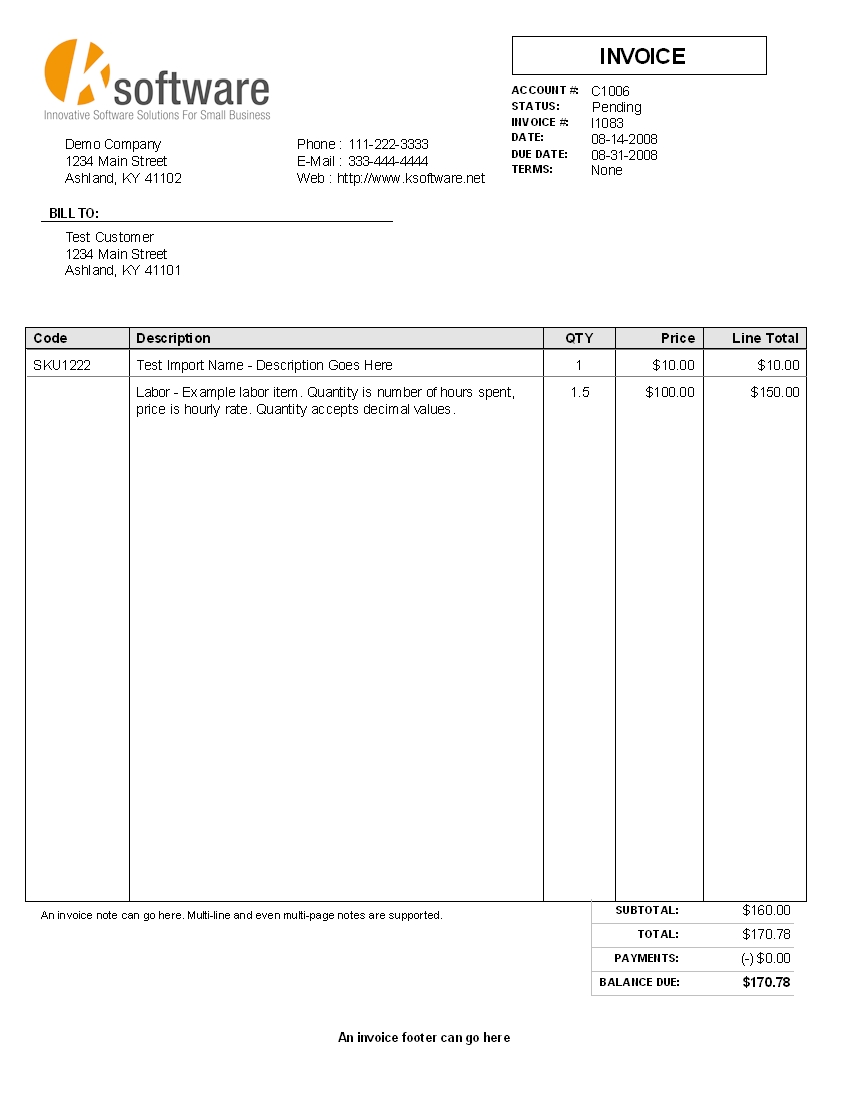 format of an invoice billing software amp invoicing software for your business example 850 X 1100
