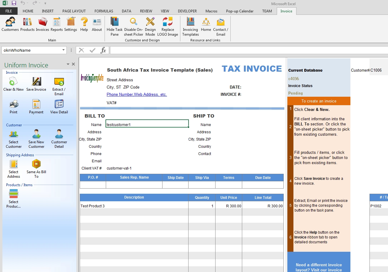 free south africa tax invoice template sales create tax invoice
