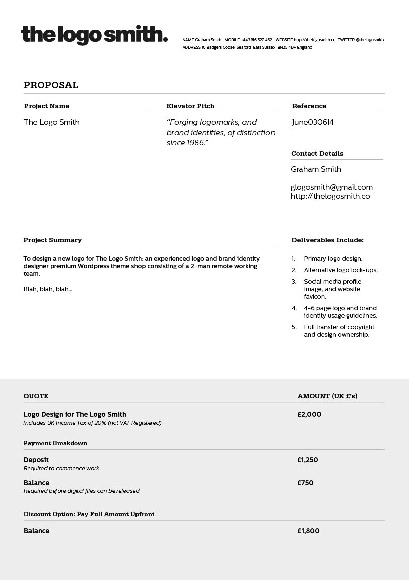 freelance logo design proposal and invoice template for download sample graphic design invoice
