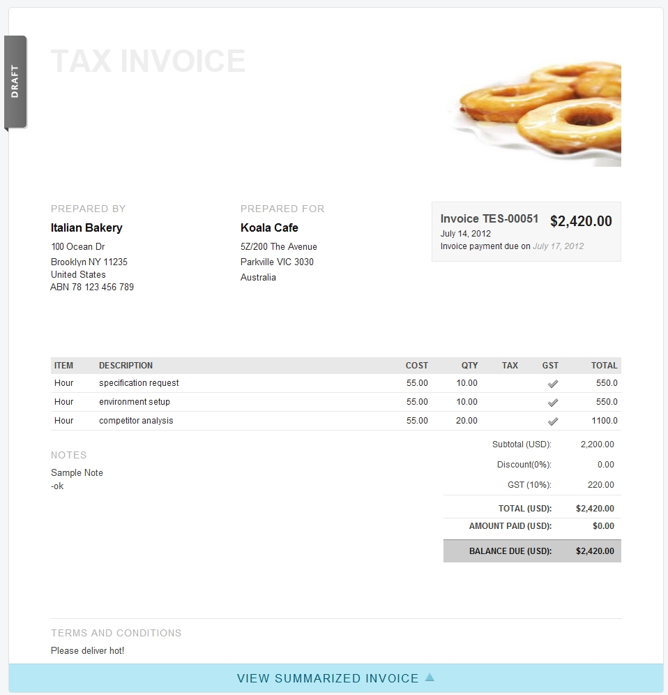 online invoice billing time tacking and expense software part 3 recipient created tax invoice example