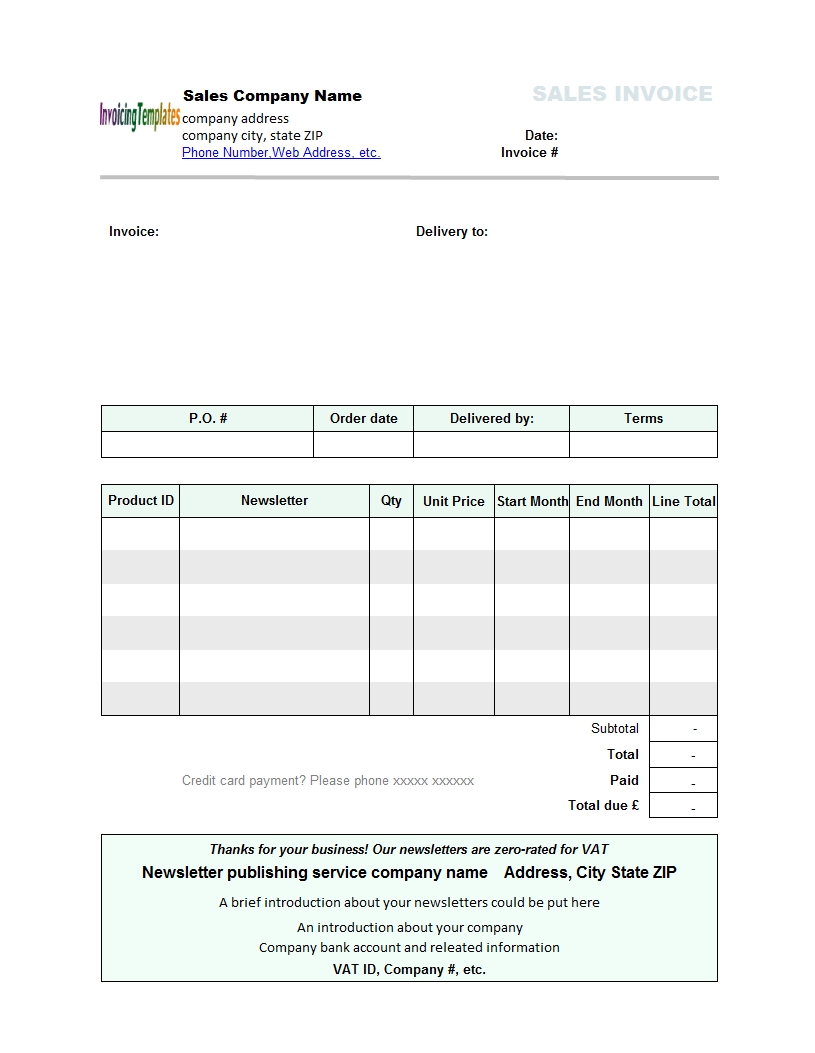 Open Office Invoice Template Free * Invoice Template Ideas