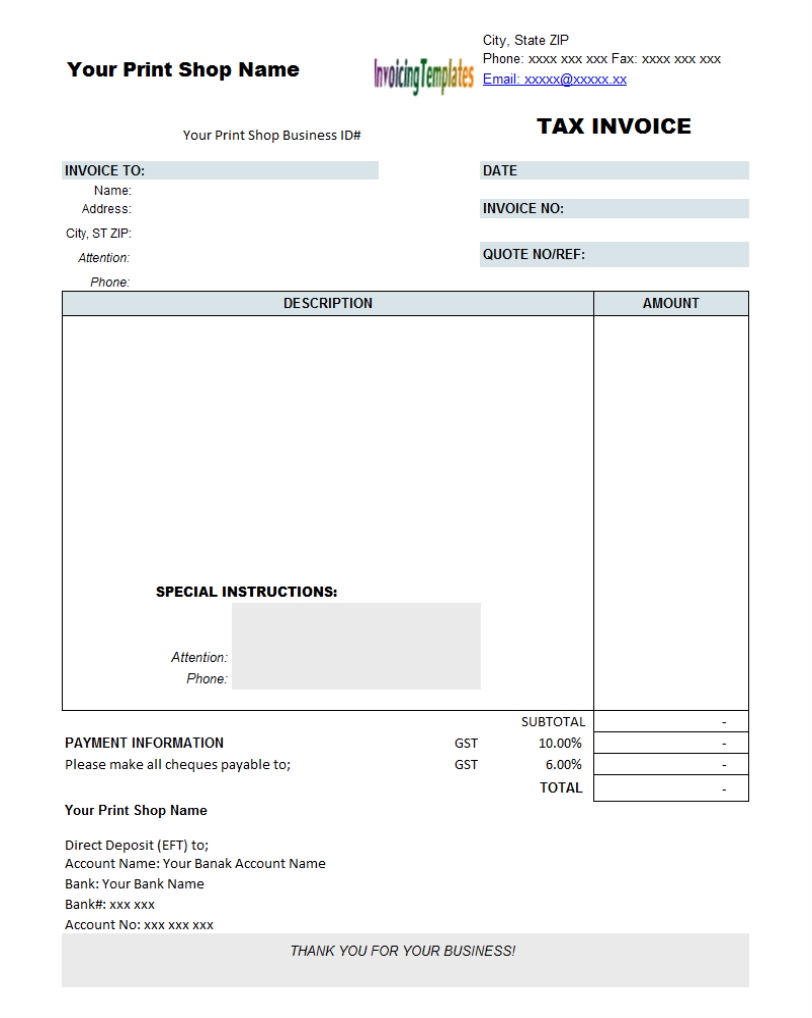 printable rent invoice template 10 results found uniform printable invoices online