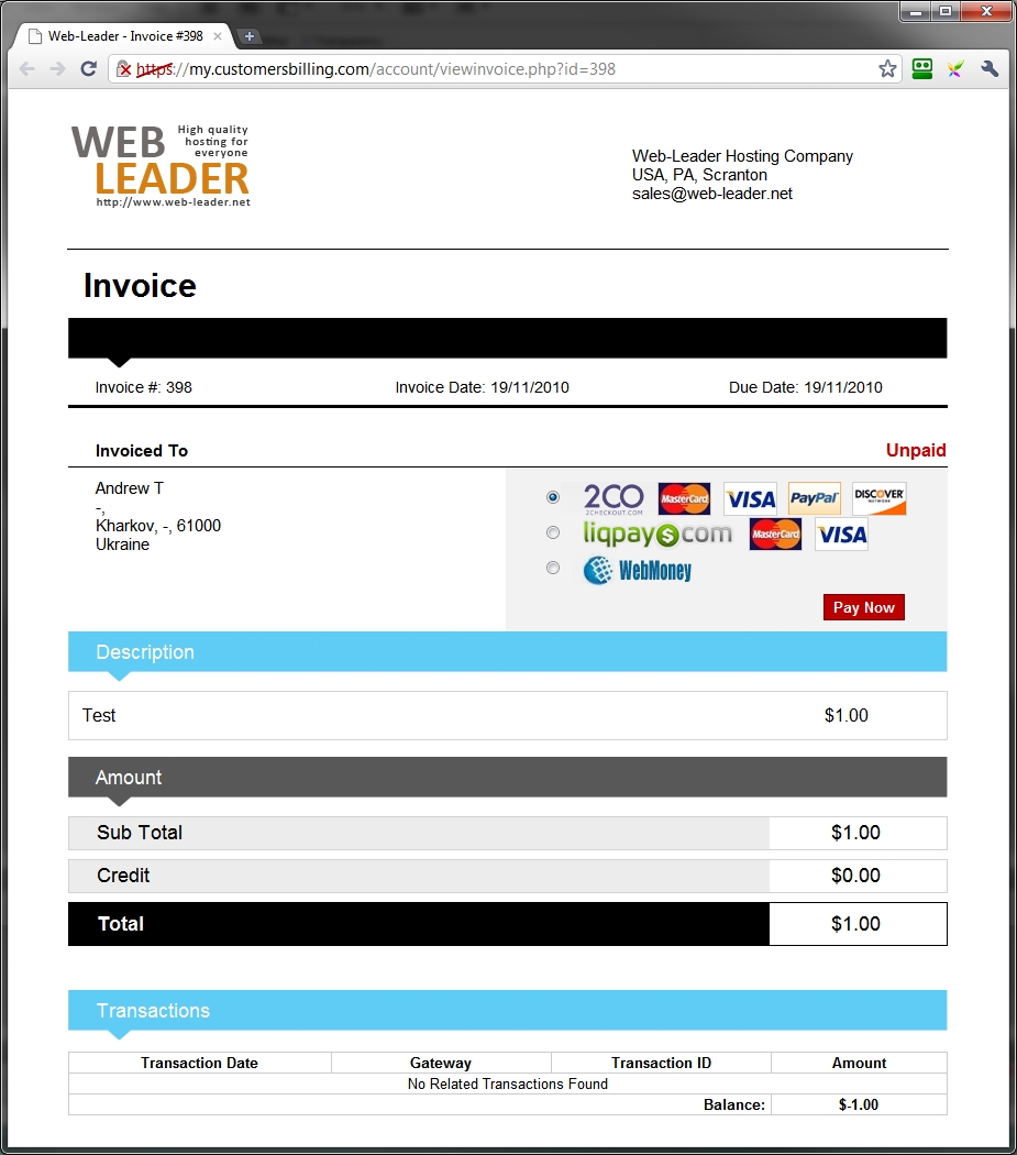 customized invoice template and pdf whmcs invoice template