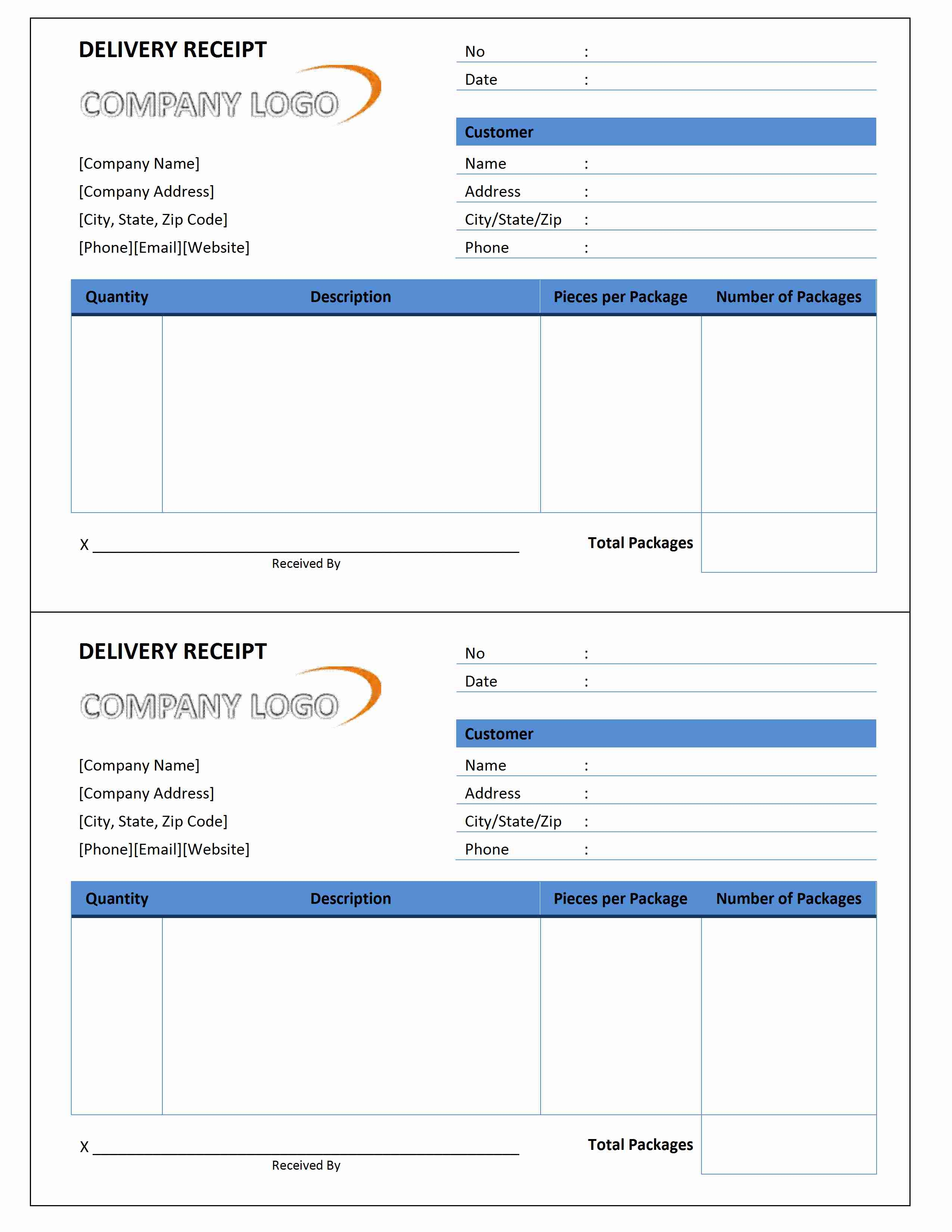 delivery invoice template delivery receipt | word templates | free word templates | ms word  2550 X 3300