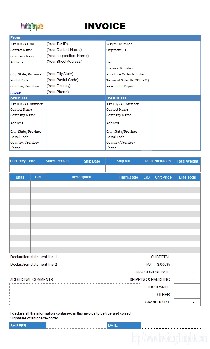 free commercial invoice template ups style commercial invoice template ups