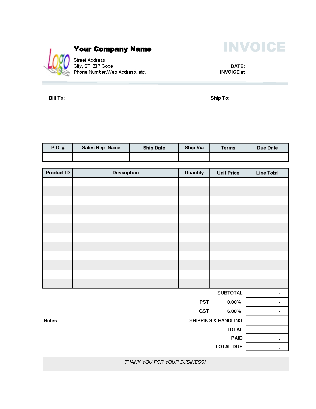 free sample invoices 16 best photos of free printable invoice samples free printable 1275 X 1650