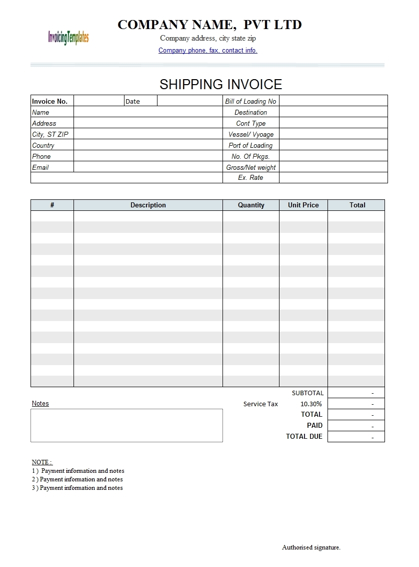 google sheets simple invoice template