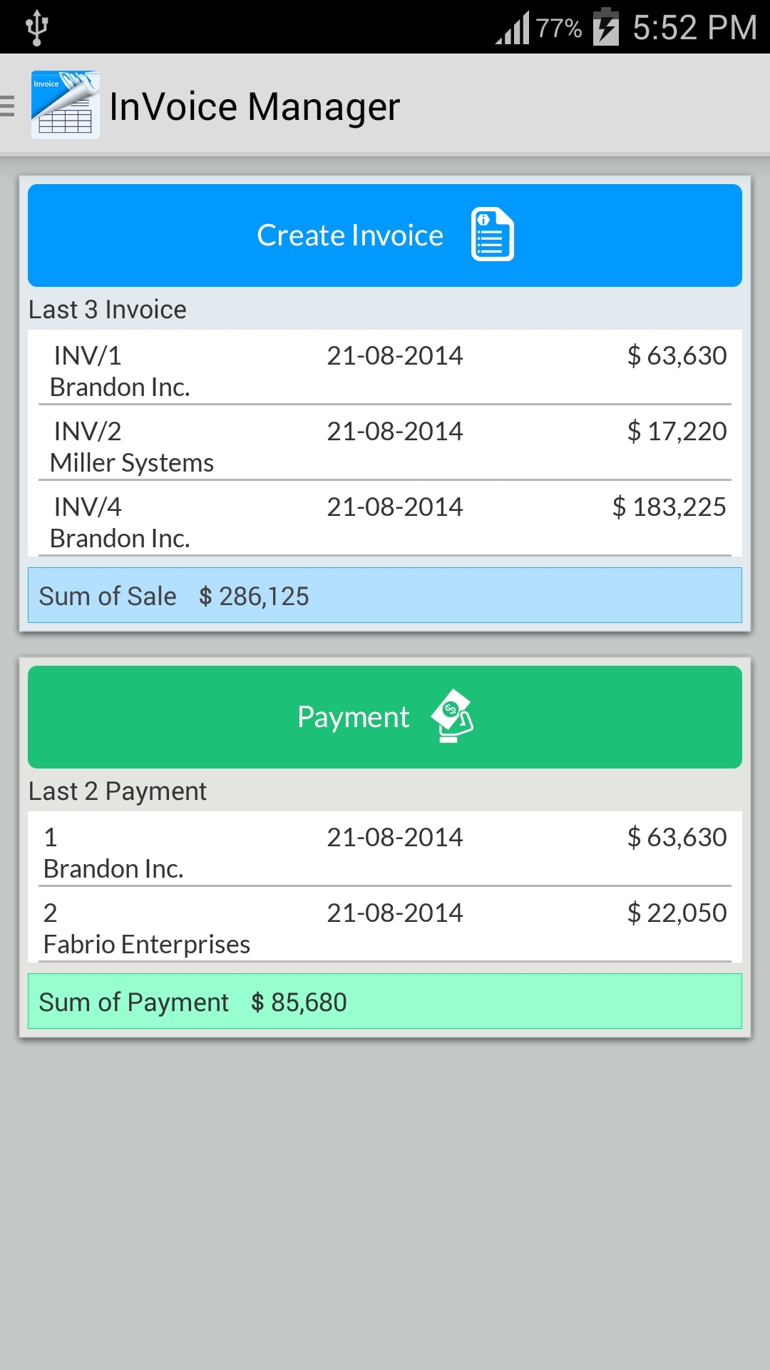 Free Invoice Template For Android