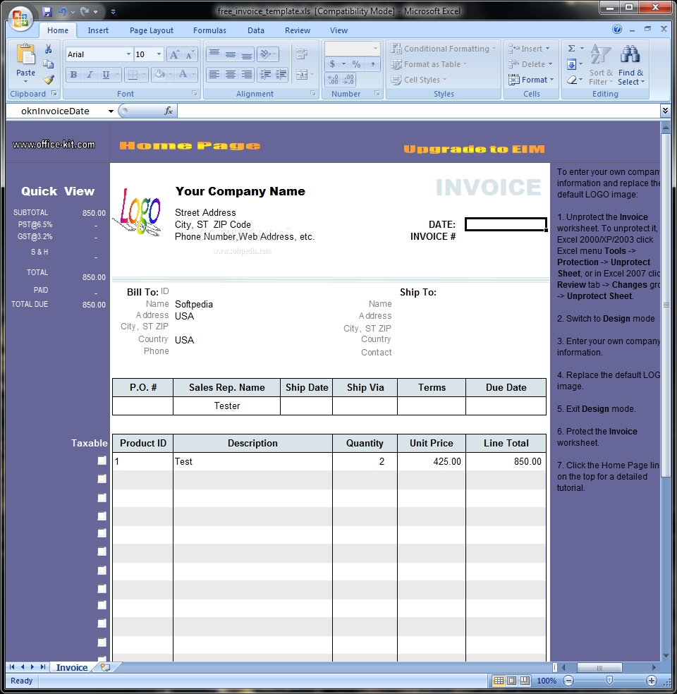 invoice template excel 2003 officepartclub excel invoice template mac