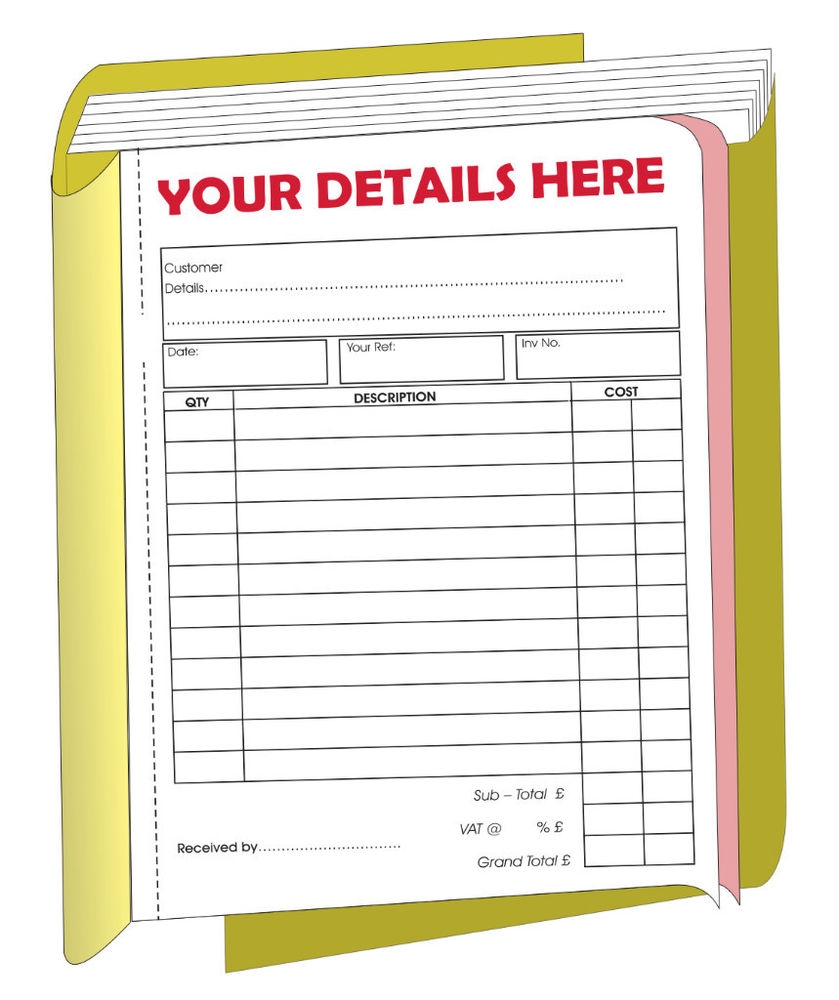 personalised invoice book business office amp industrial ebay carbon invoice pads