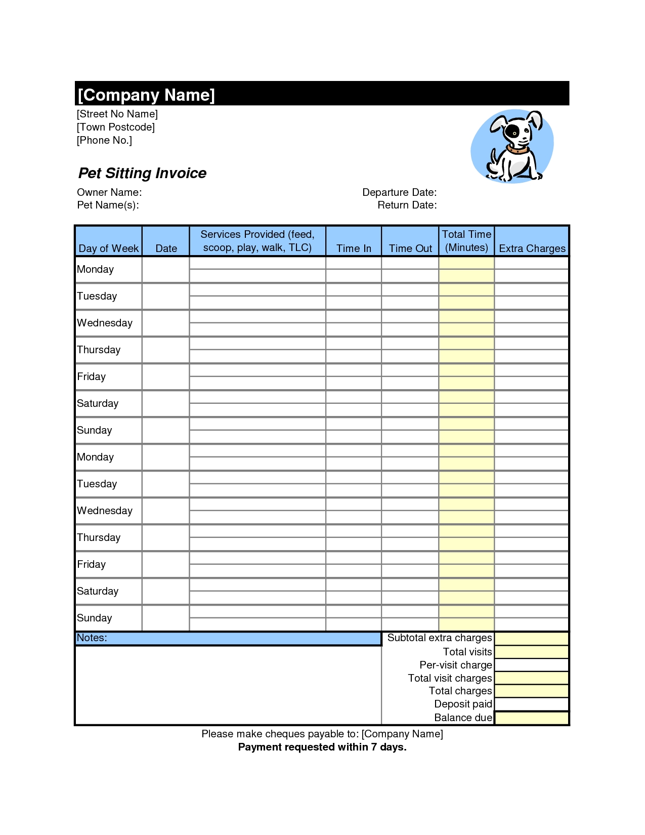 pet sitting invoice template home design improvement pet sitting invoice