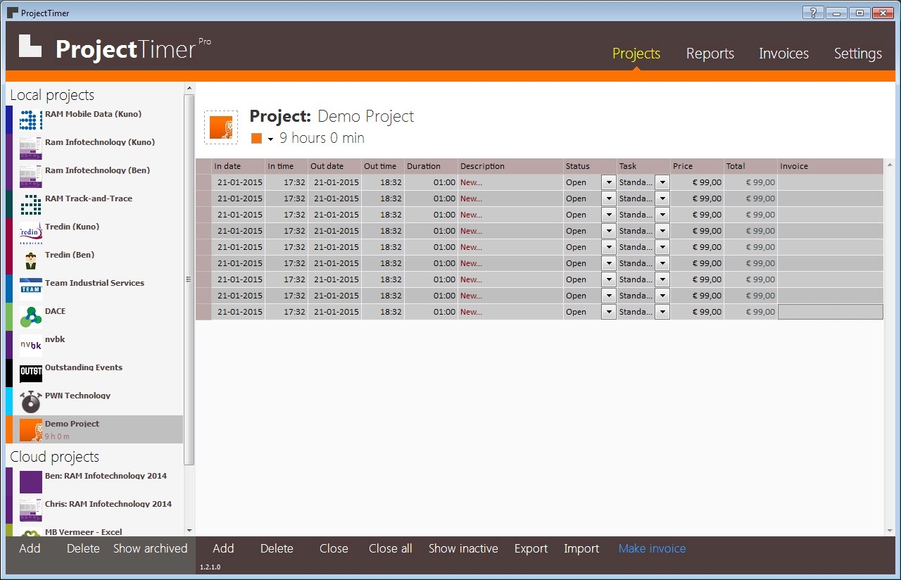 project timer 1120 invoicing software for windows project invoice software for windows