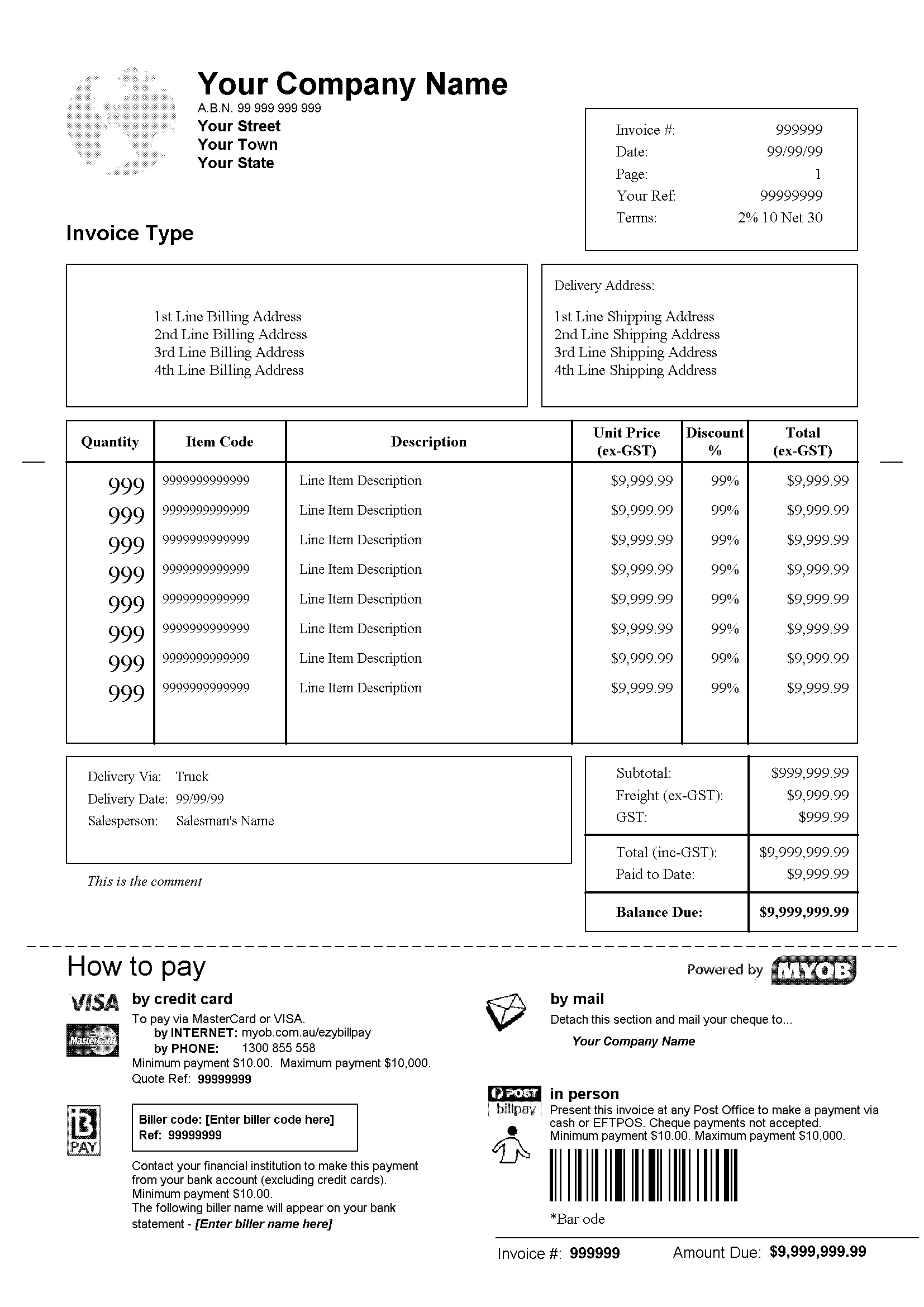 Retail Invoice Sample Invoice Template Ideas