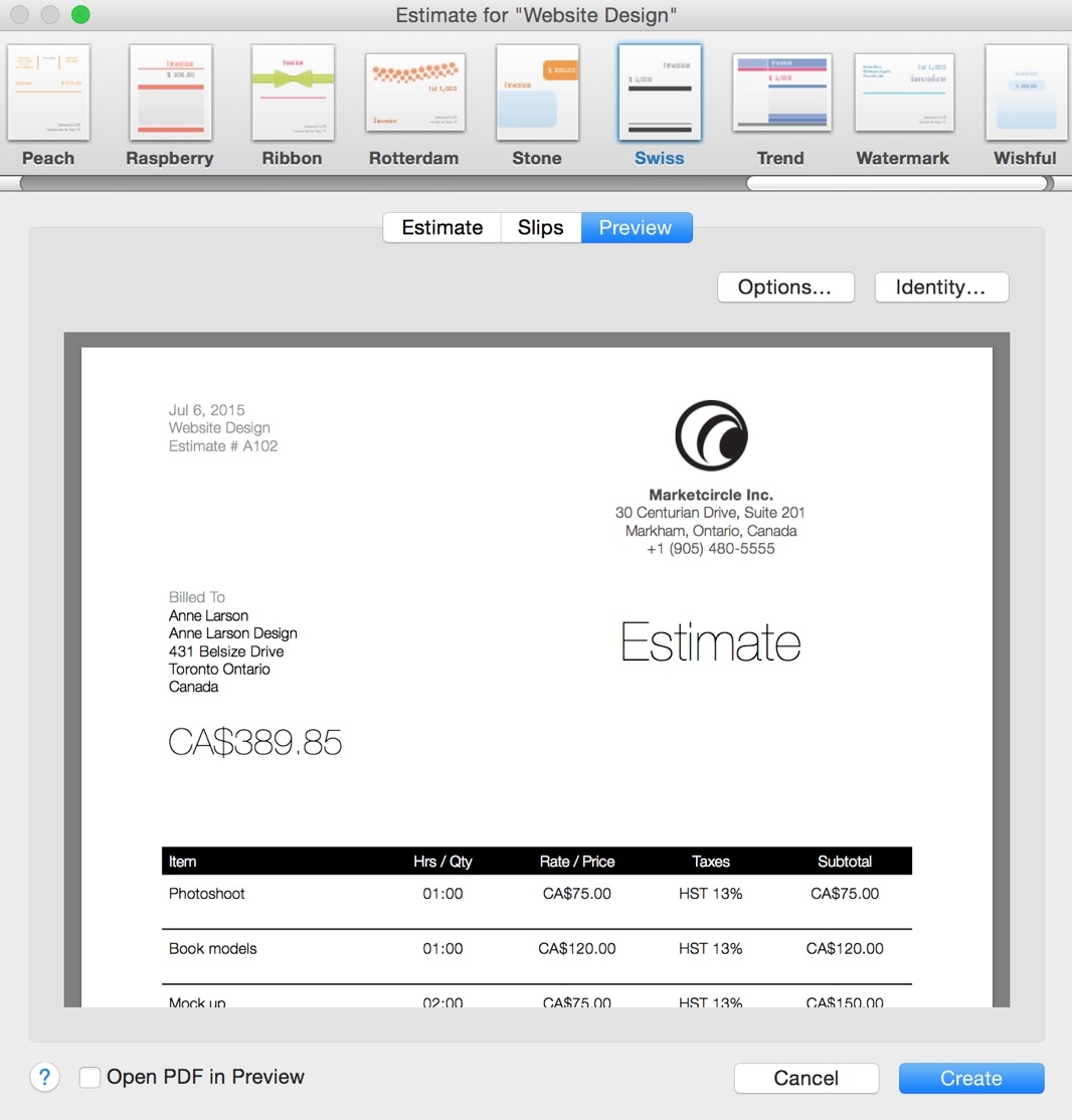 filemaker pro 11 invoice template