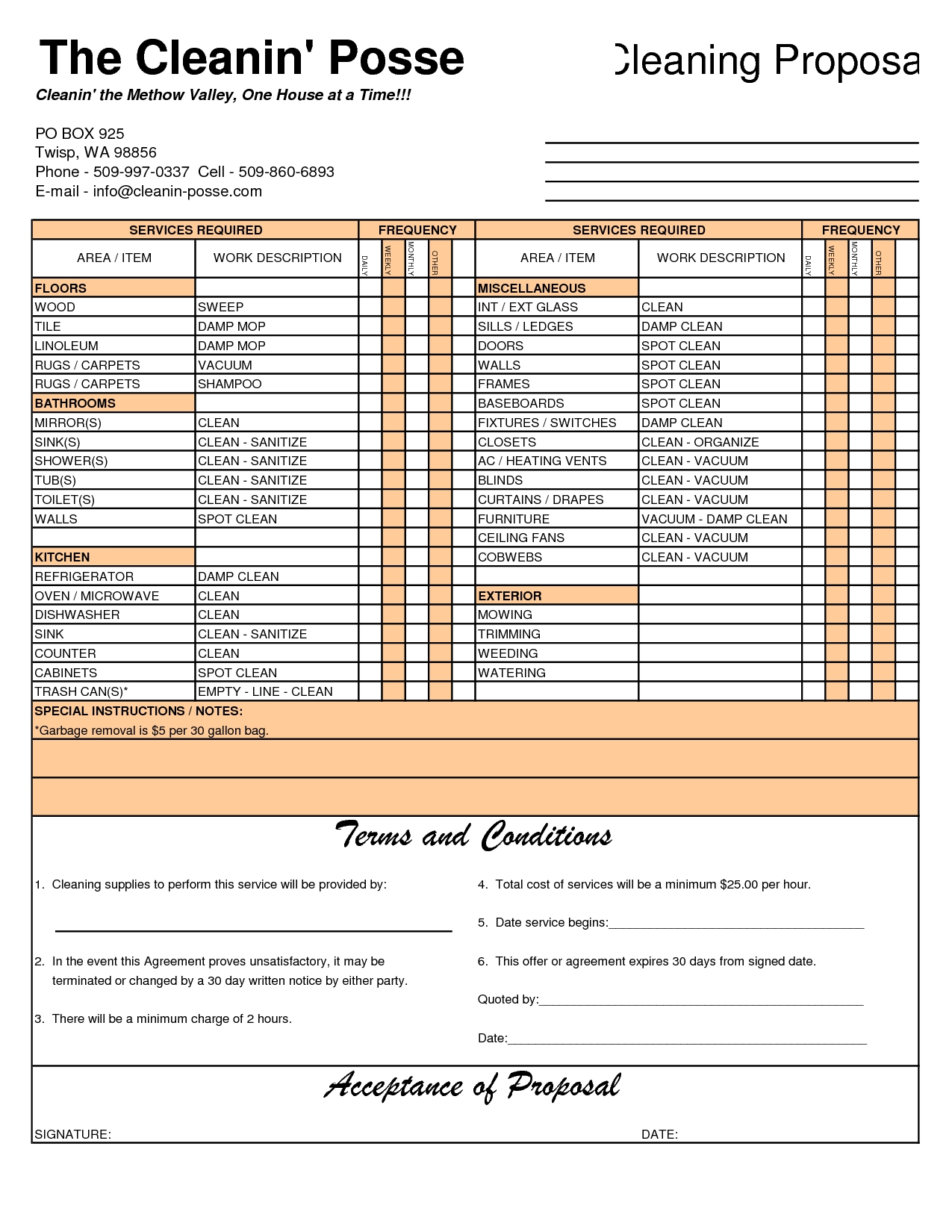 cleaning services invoice sample invoice template ideas