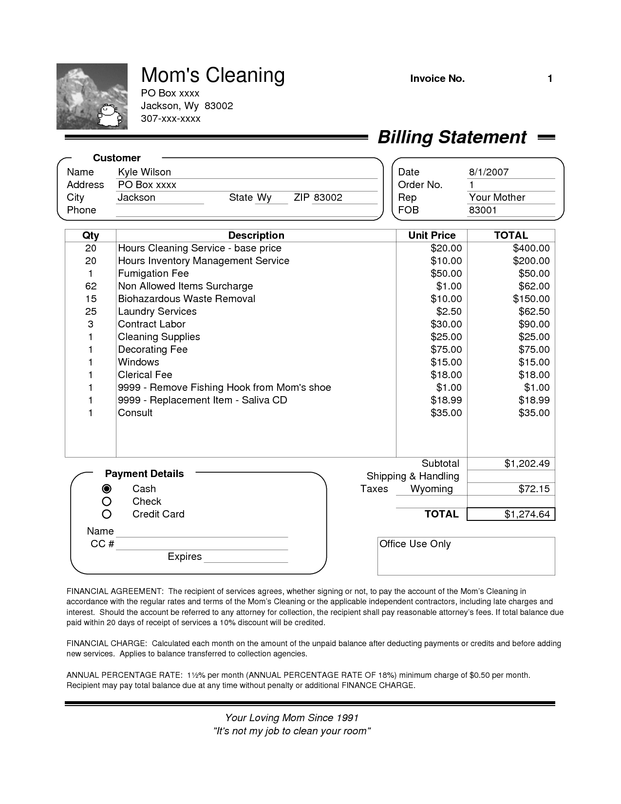 commercial cleaning invoice template free