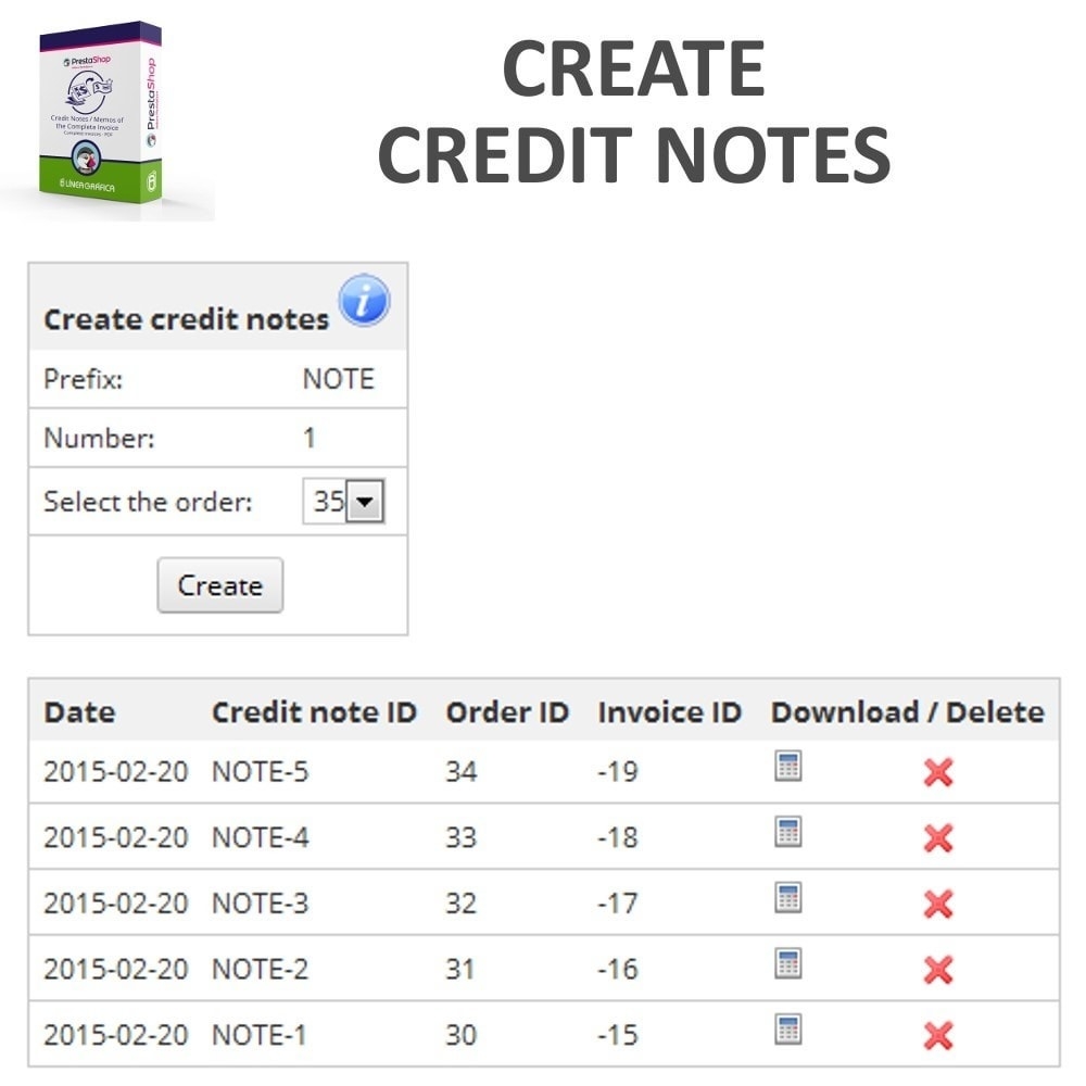 credit notes memos of the complete invoice in pdf prestashop credit note for invoice