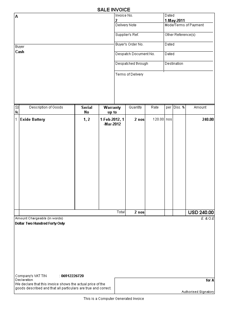electronicapplianceswarrantyinvoice tally invoice format
