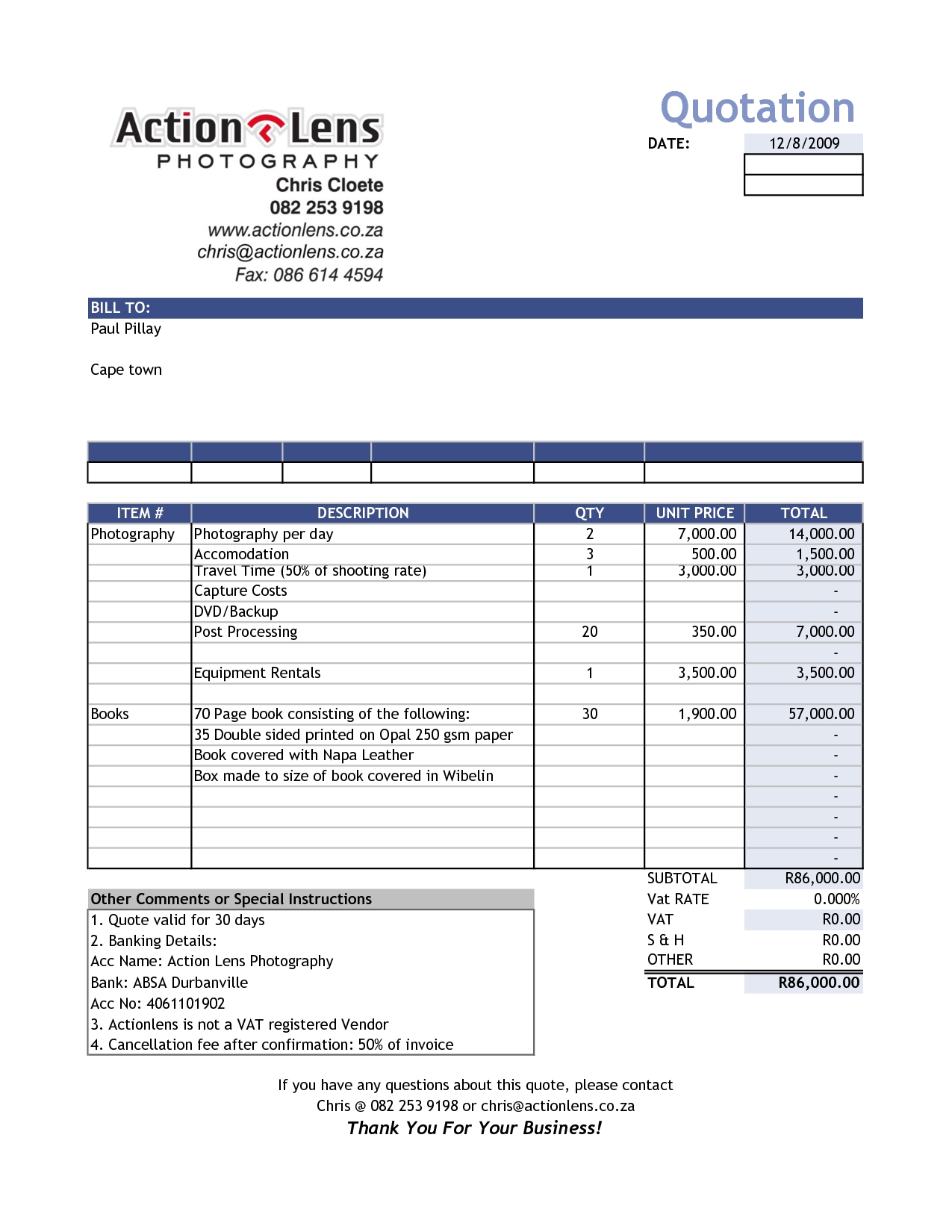 sample invoices to send to employer