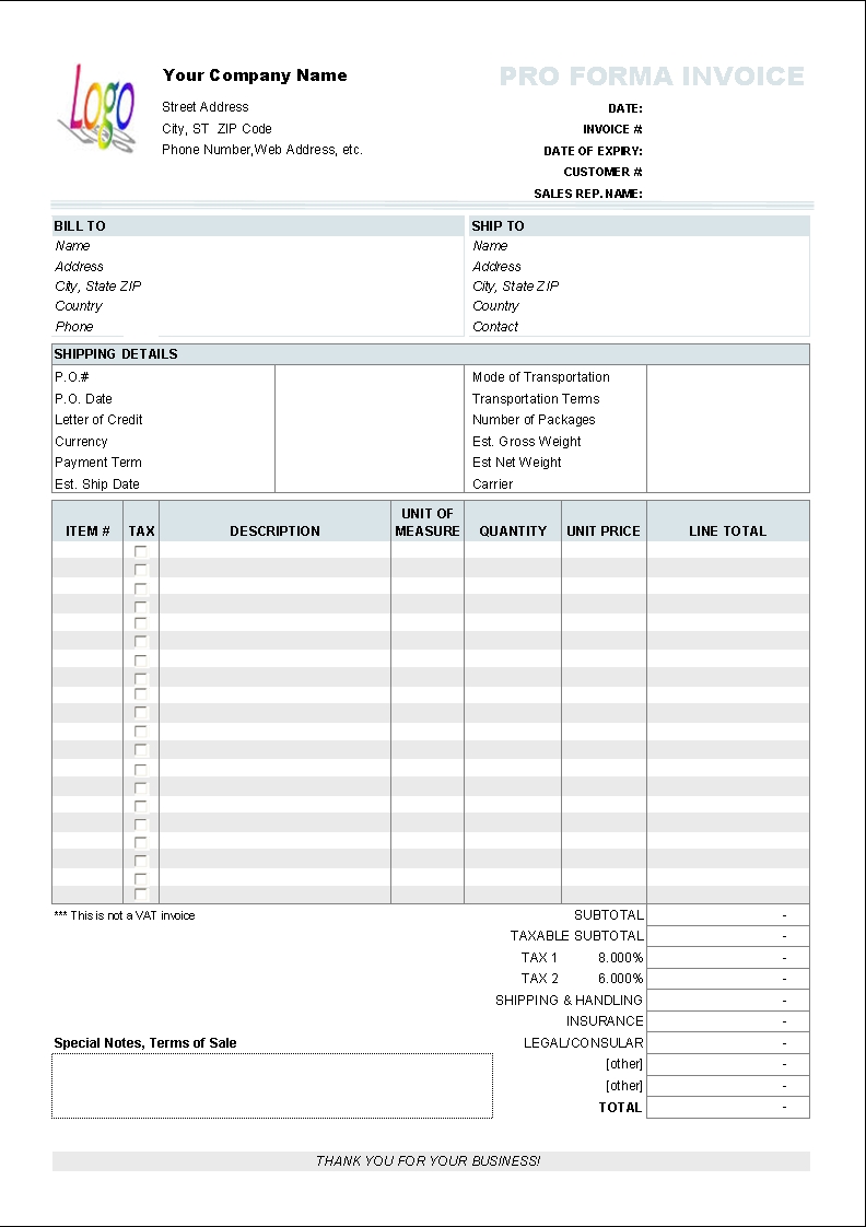 proforma invoice vs purchase order