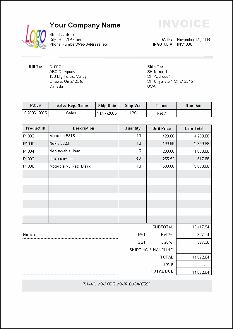 invoice template sample with deposit fill out
