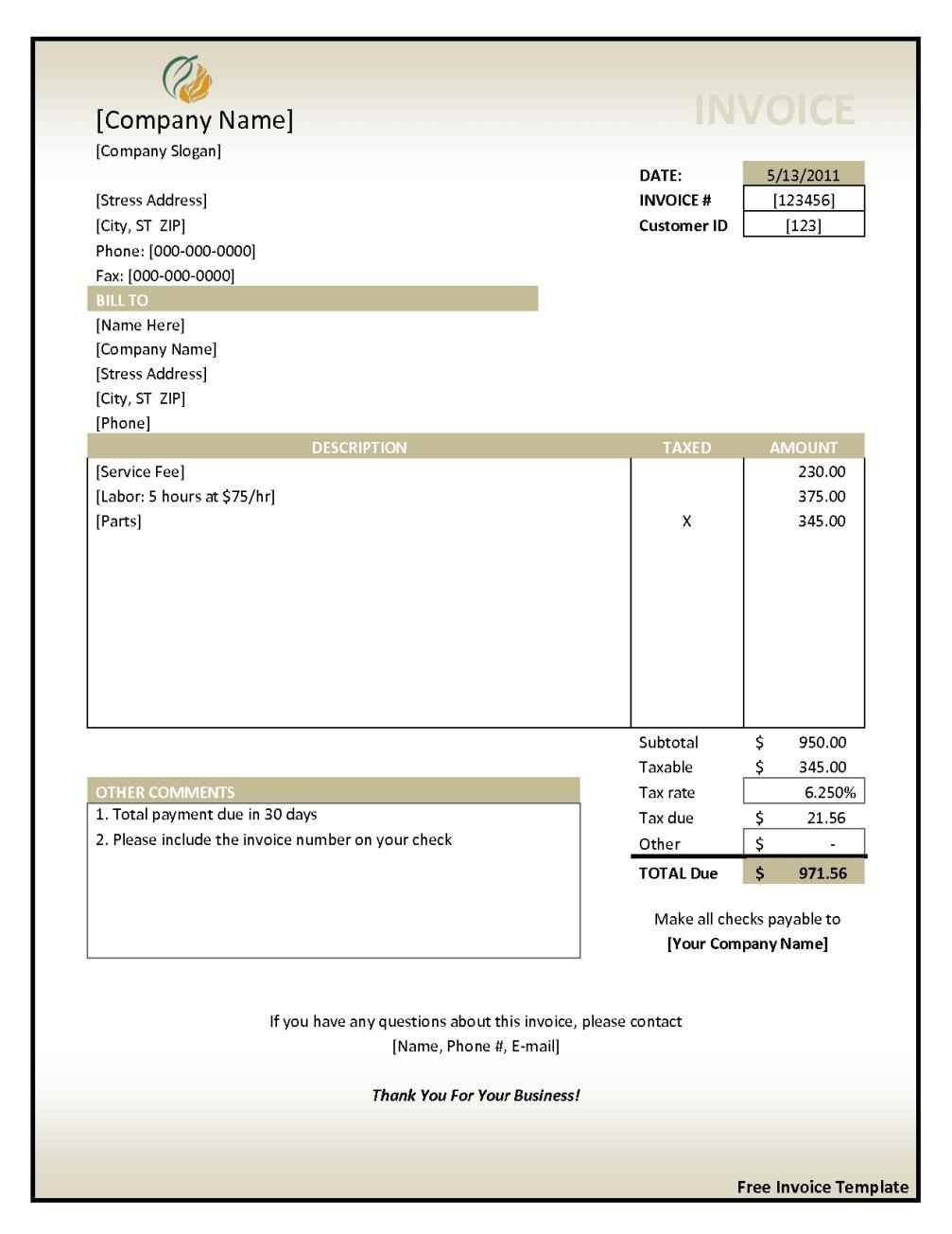 job form sample part 12 free medical invoice template