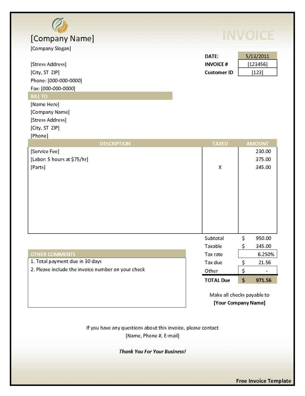 free medical invoice template invoice template ideas