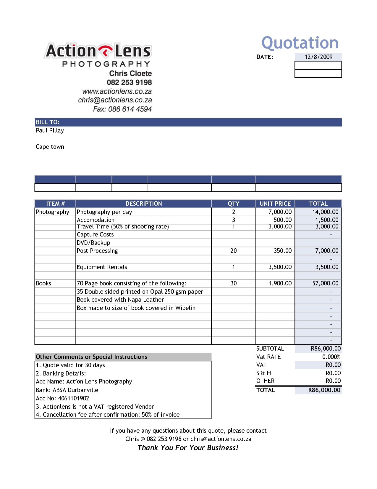 free example invoices