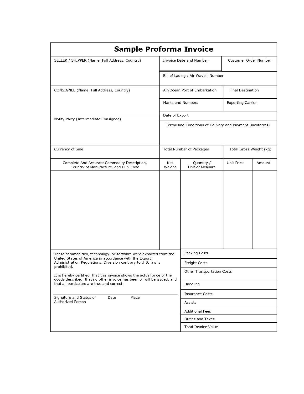 Pdf Proforma Invoice Form Word Free Printable Downloa Vrogue Co