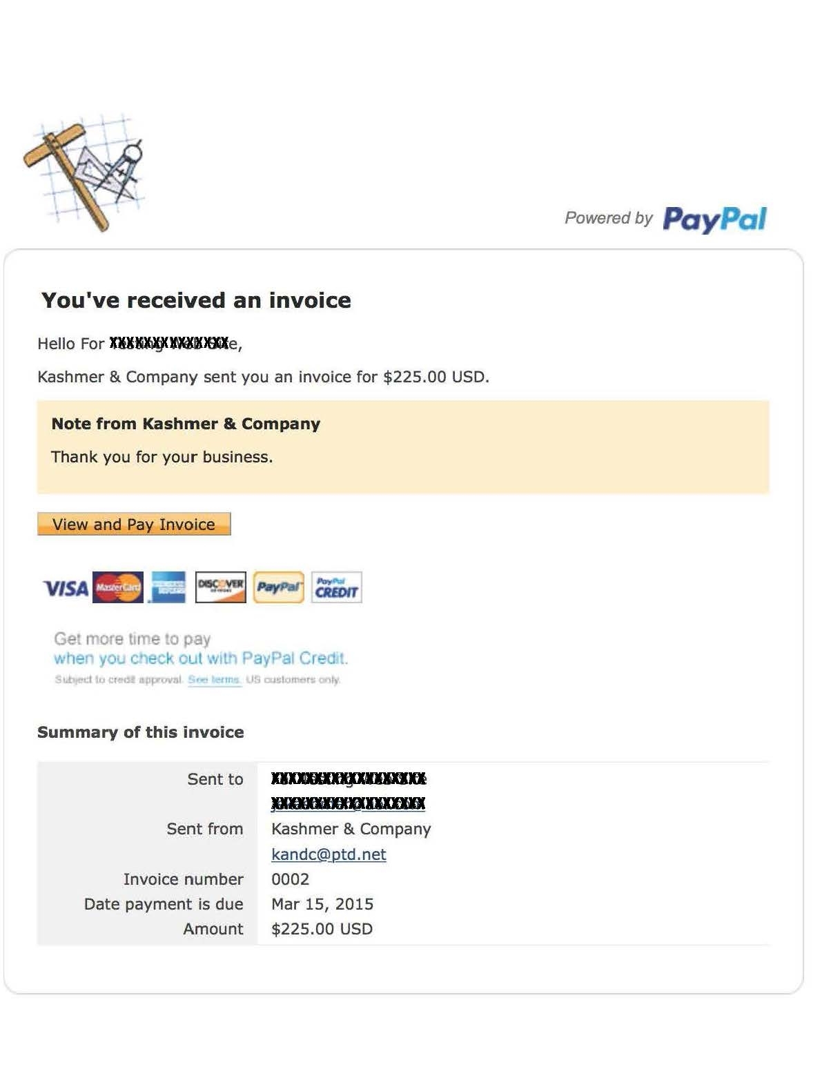 paypal invoice sample