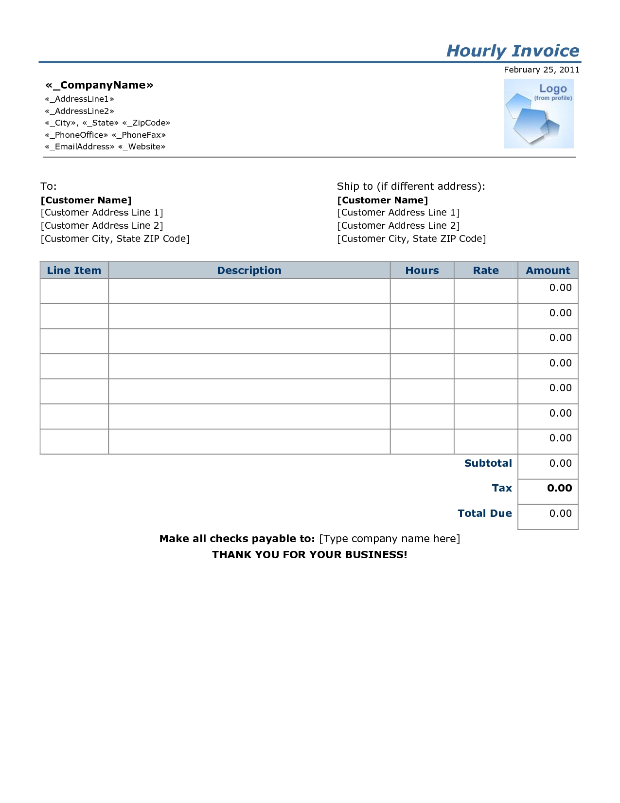 11 best images of hourly invoice template hourly invoice hourly rate invoice template