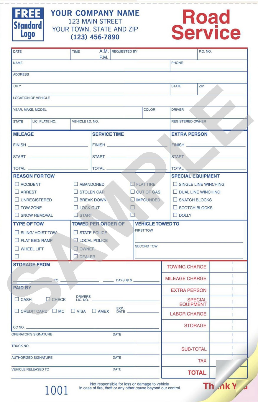 Tow Truck Invoice * Invoice Template Ideas