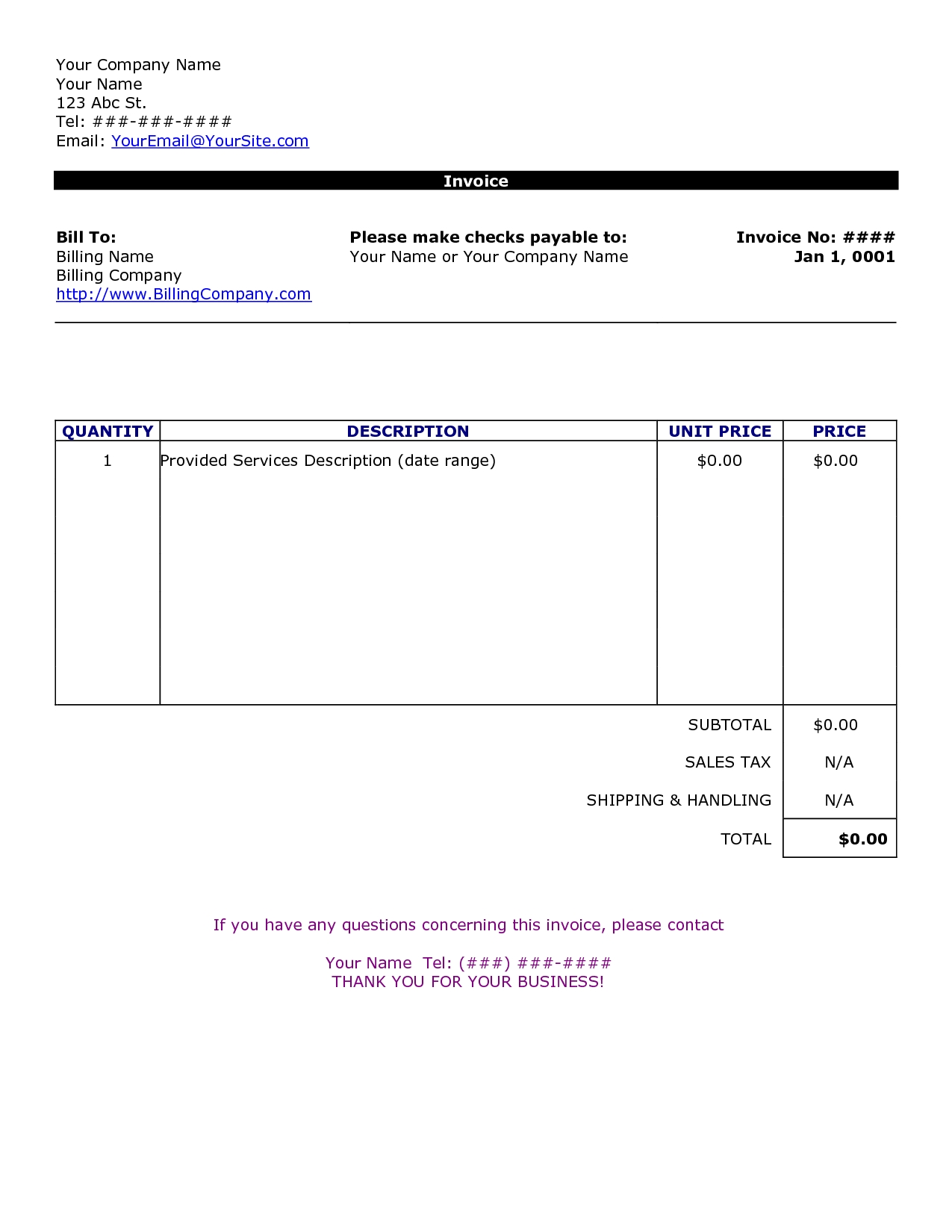 example invoice template 14 best photos of billing invoice forms invoice billing forms 1275 X 1650