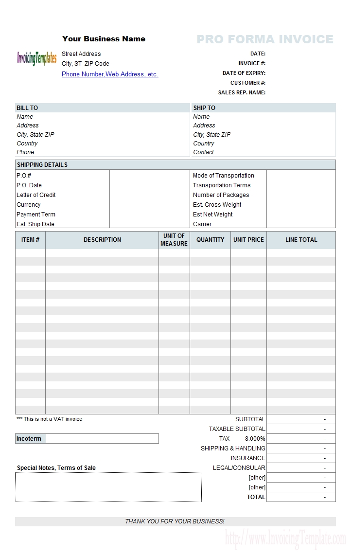 free simple proforma invoice template make your own invoice template