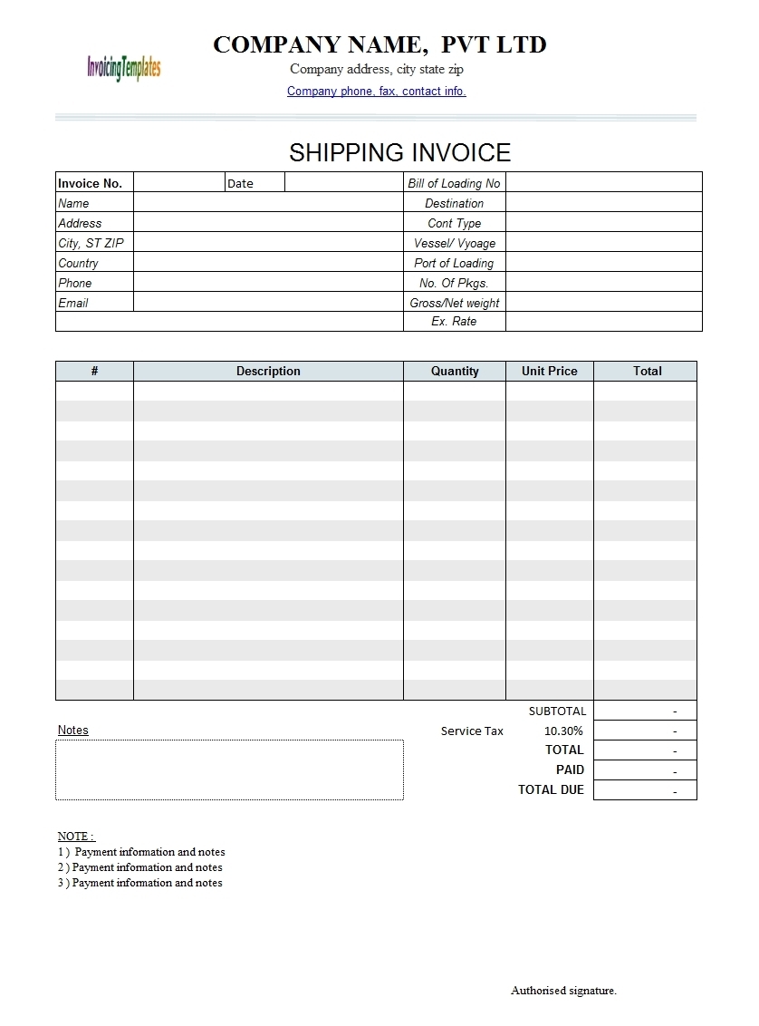 free google invoice template