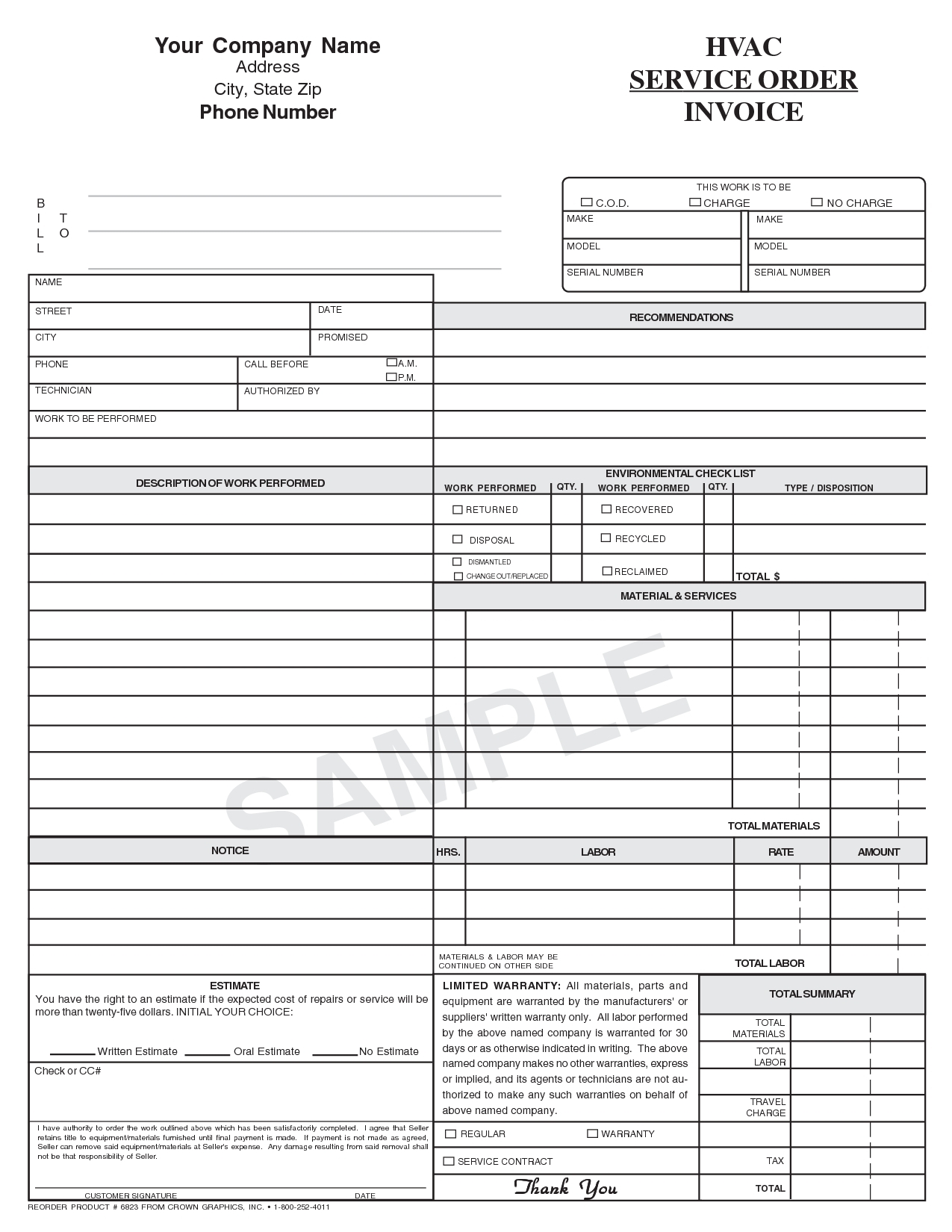 hvac service invoices invoice template free 2016 hvac service order invoice