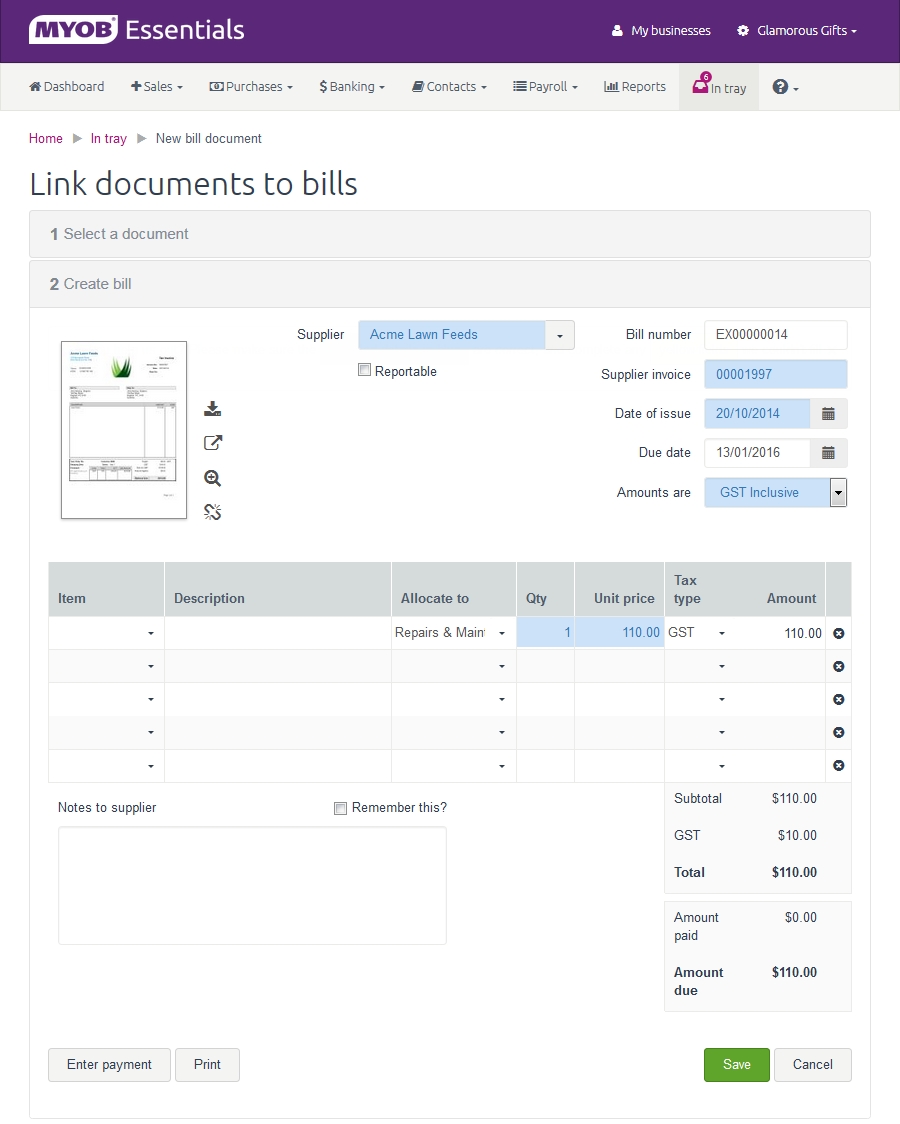 myob39s smart bills feature scans and auto adds invoices digital invoice scanning software