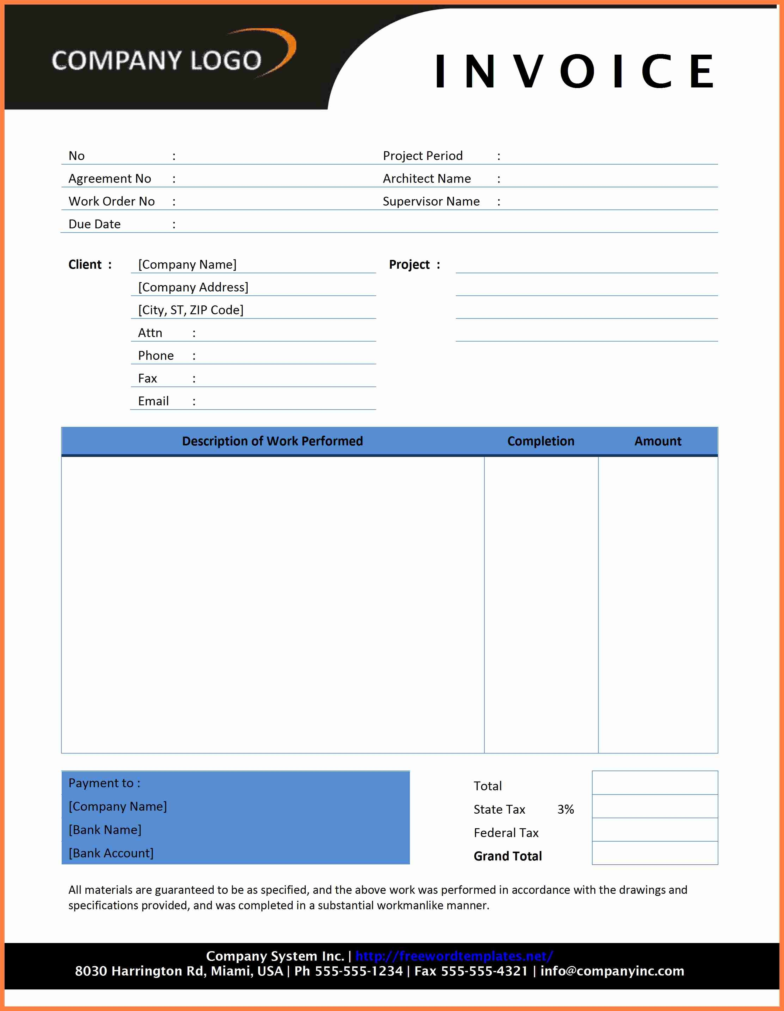 google docs invoice template simple