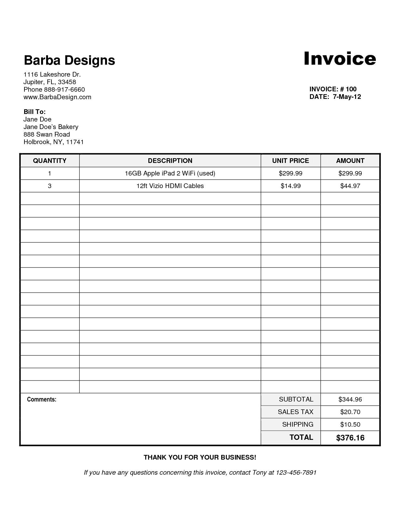 Printable Invoice Online Invoice Template Ideas