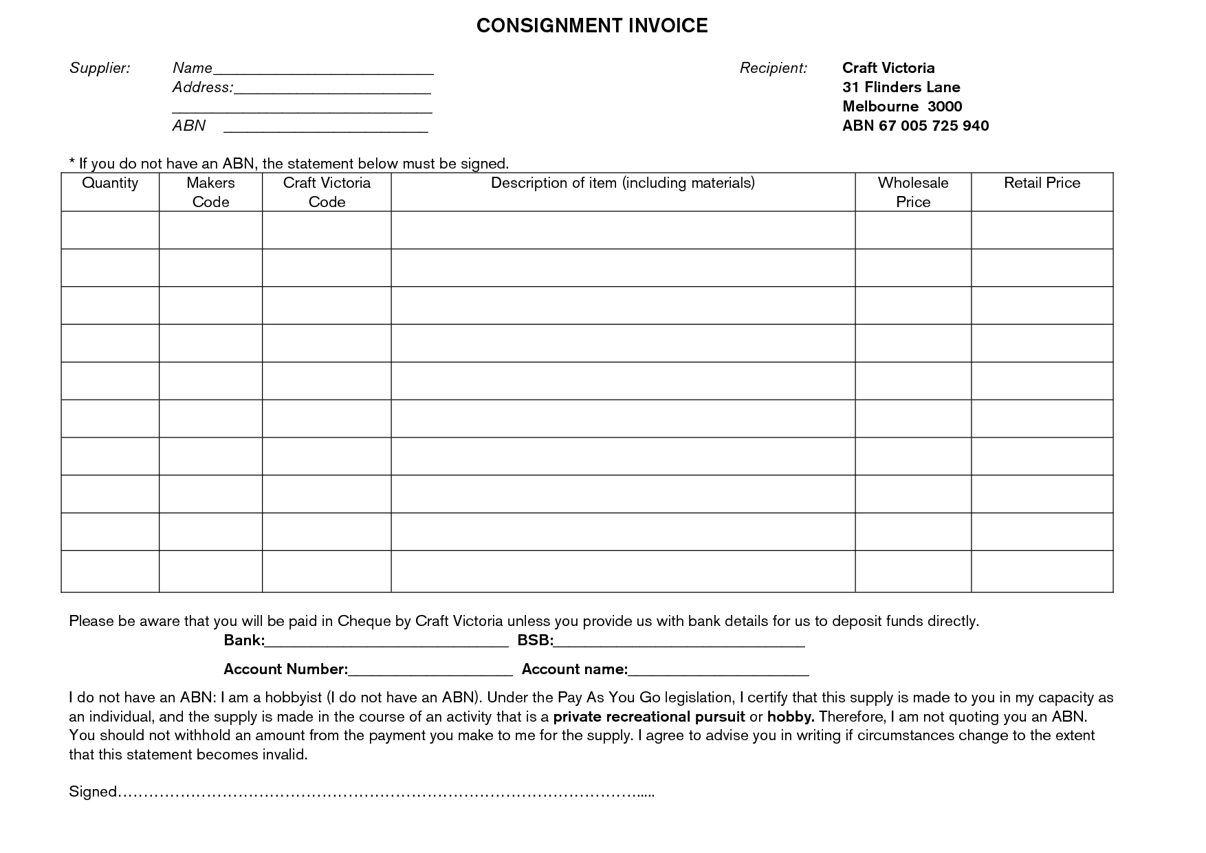 consignment invoice template modifikasi sepeda motor consignment invoice template