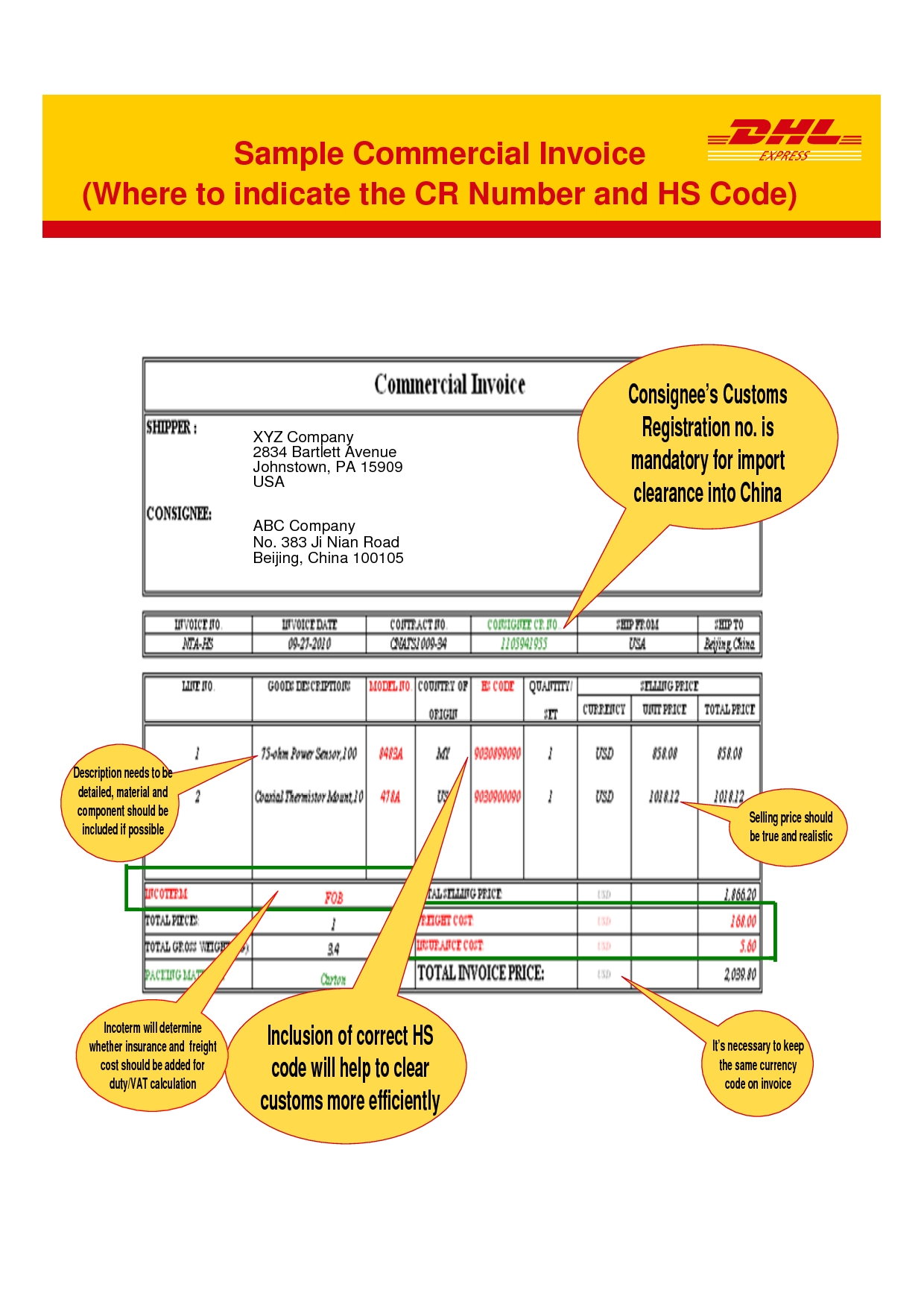 dhl commercial invoice template dhl invoice template bing images 1240 X 1754